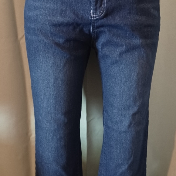 A Dark Blue Wide Leg Denim Jeans - Picture 6 of 8